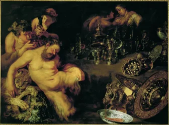 Trunkener, schlafender Satyr
